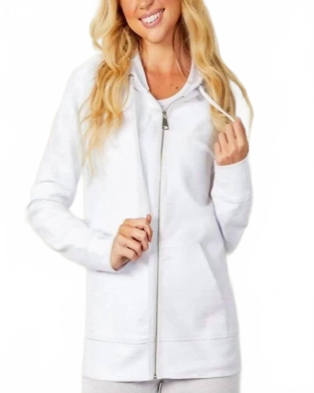 NEW FRENCH KYSS classic zip-up hoodie jacket in white